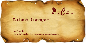 Maloch Csenger névjegykártya
